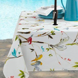 Spring birds tablecloth for umbrella